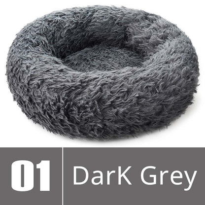 Round Dog Bed House Dog Mat Long Plush Cats Nest Dog Basket Pet Cushion Soft Warm Sleeping Pets Supplies Winter