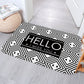 Simple Nordic Monstera Bedroom Kitchen Bath Entrance Door Mat Anti-Slip Coral Velvet Carpet Rug Stripe Soft Home Decor Doormat